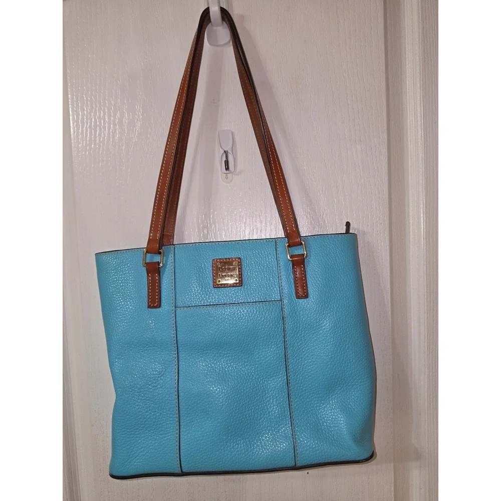 Dooney &‎ Bourke Pebble Grain Small Lexington Tote in Caribbean Blue.
